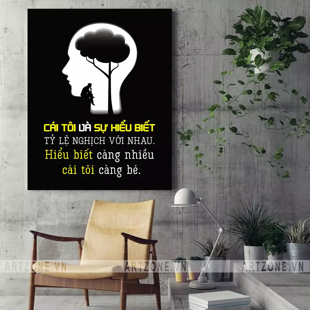Không gian tranh slogan treo tường văn phòng - Cái tôi và sự hiểu biết