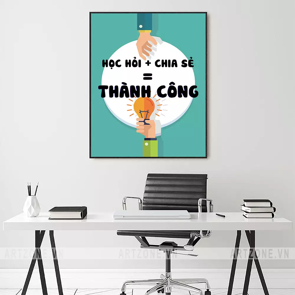 Tranh động lực Học hỏi + Chia sẻ = Thành công