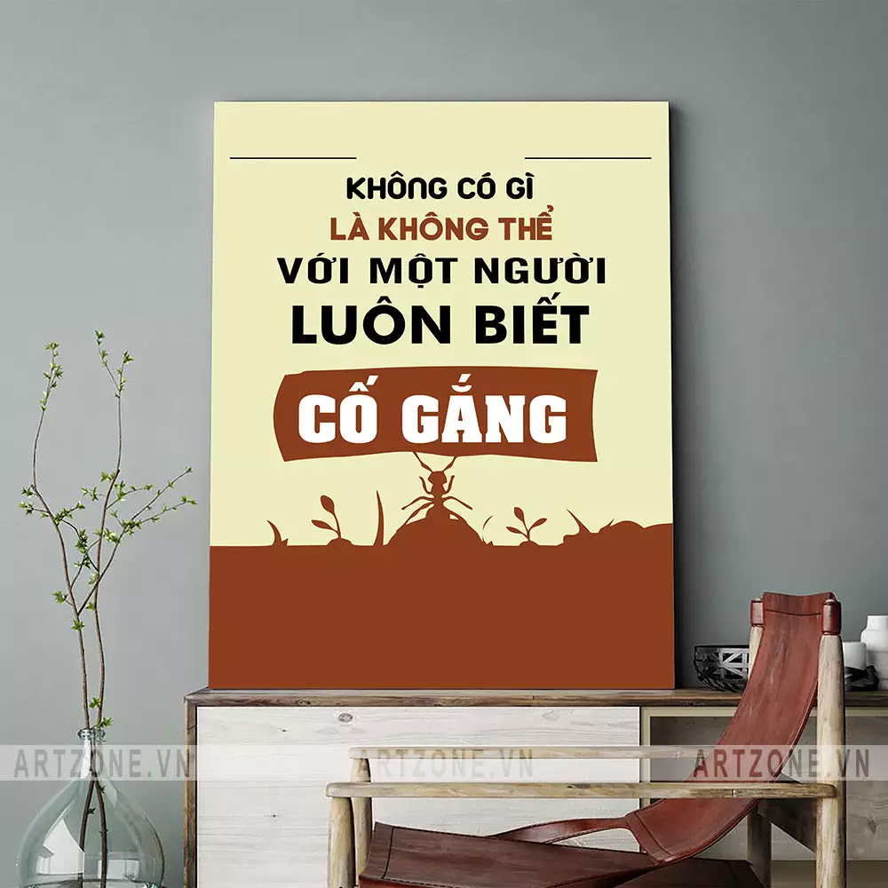 Tranh trang trí văn phòng động lực Không có gì là không thể AZ1-0440