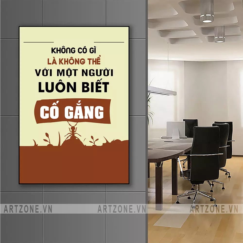 Tranh trang trí văn phòng động lực Không có gì là không thể AZ1-0440