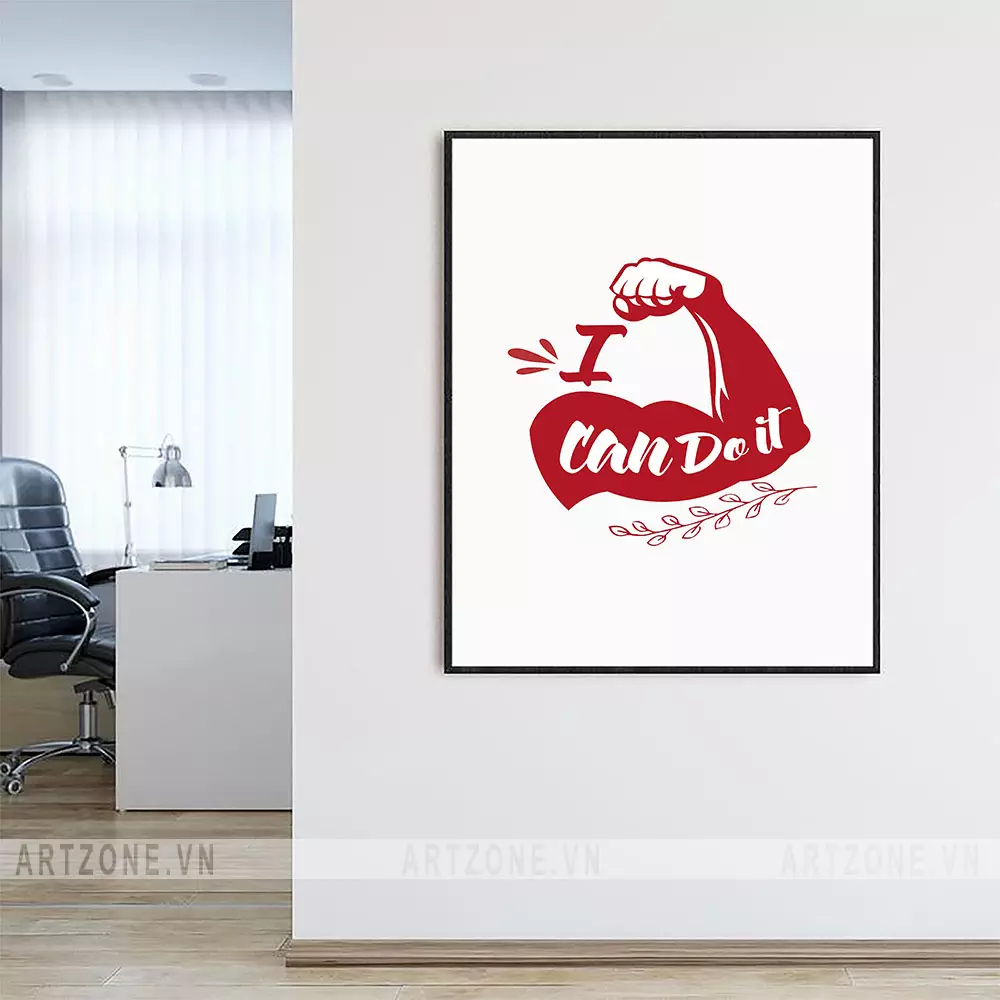 Tranh I Can Do It khung nhôm composite chất lượng cao Tranh I Can Do It khung nhôm composite