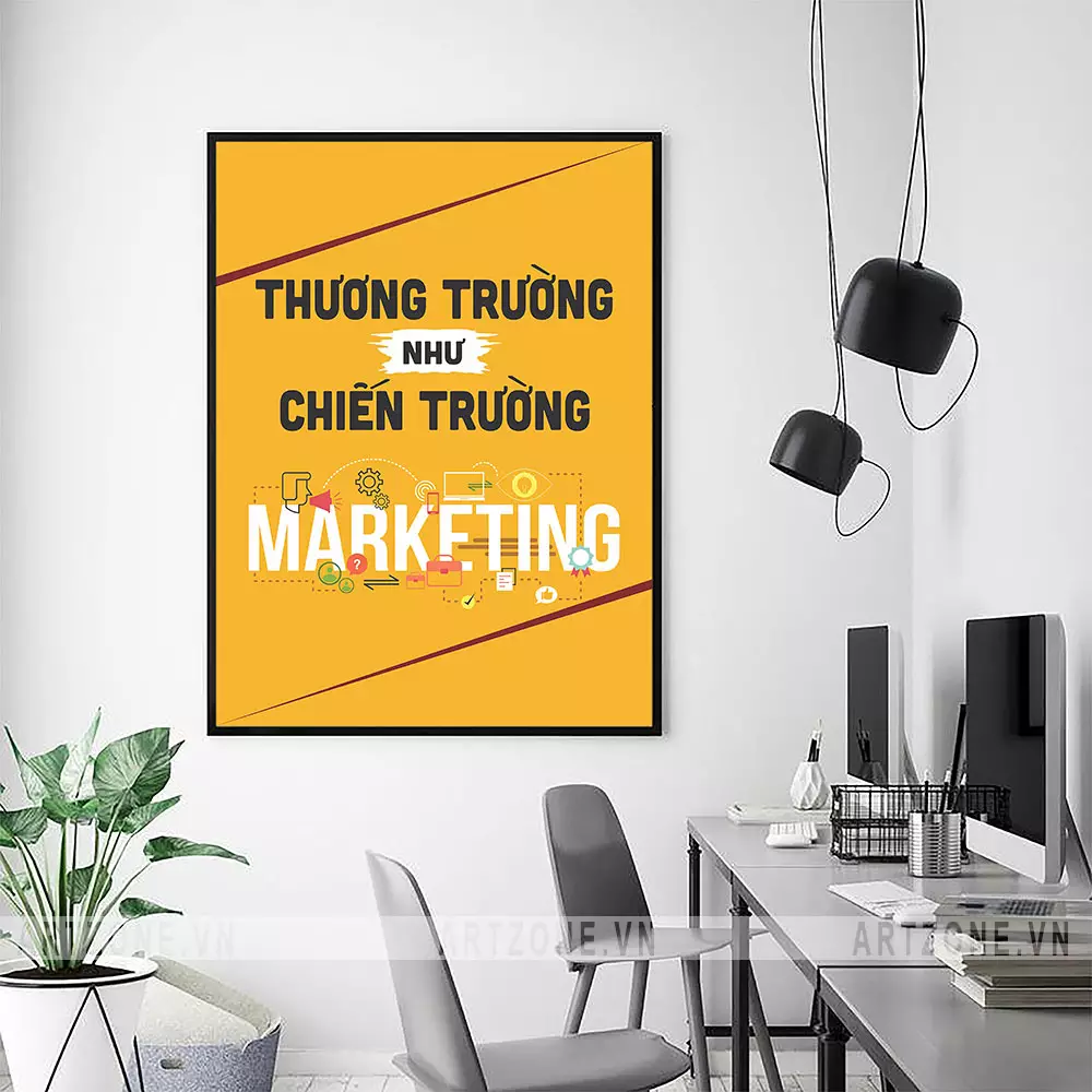 Sự sáng tạo trong trang trí văn phòng với tranh treo tường