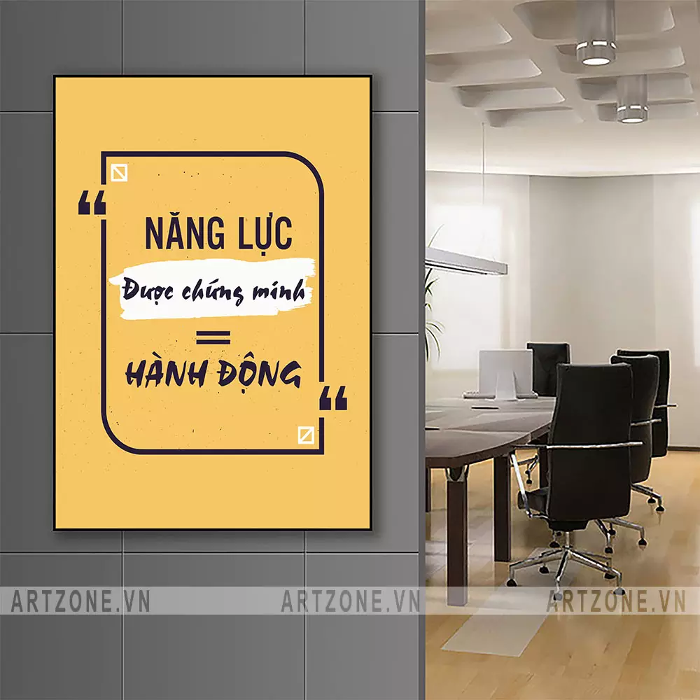 Tranh văn phòng slogan tạo động lực mạnh mẽ