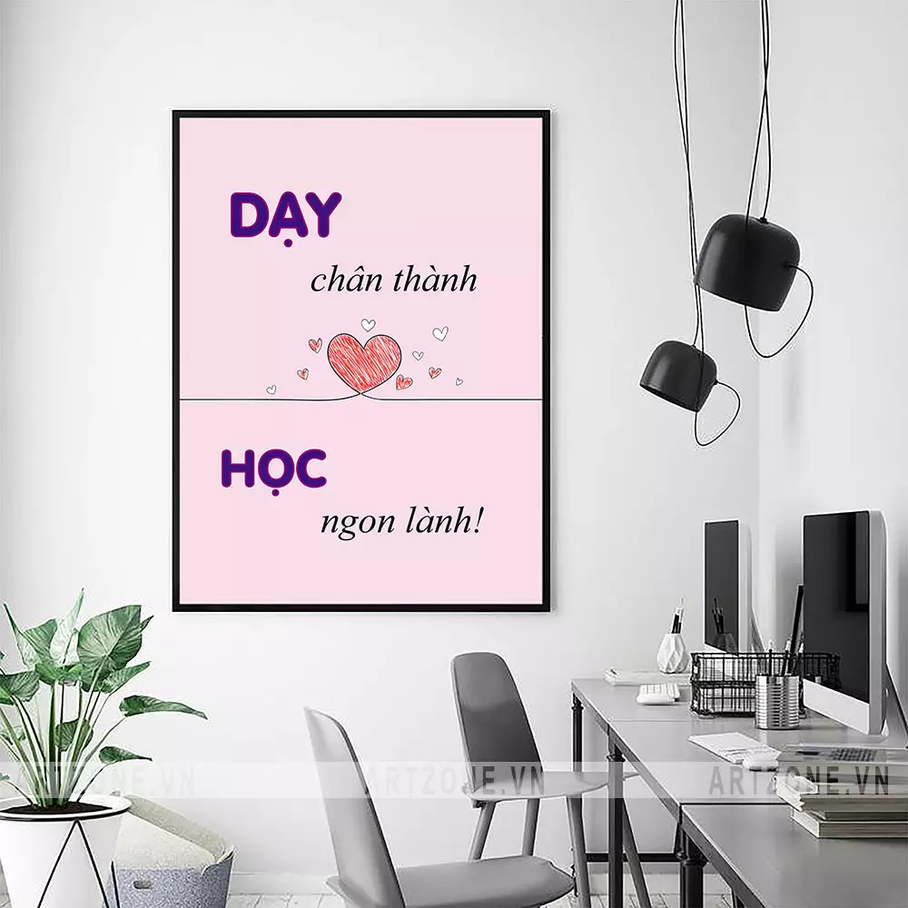 Cách bài trí tranh slogan văn phòng hợp lý
