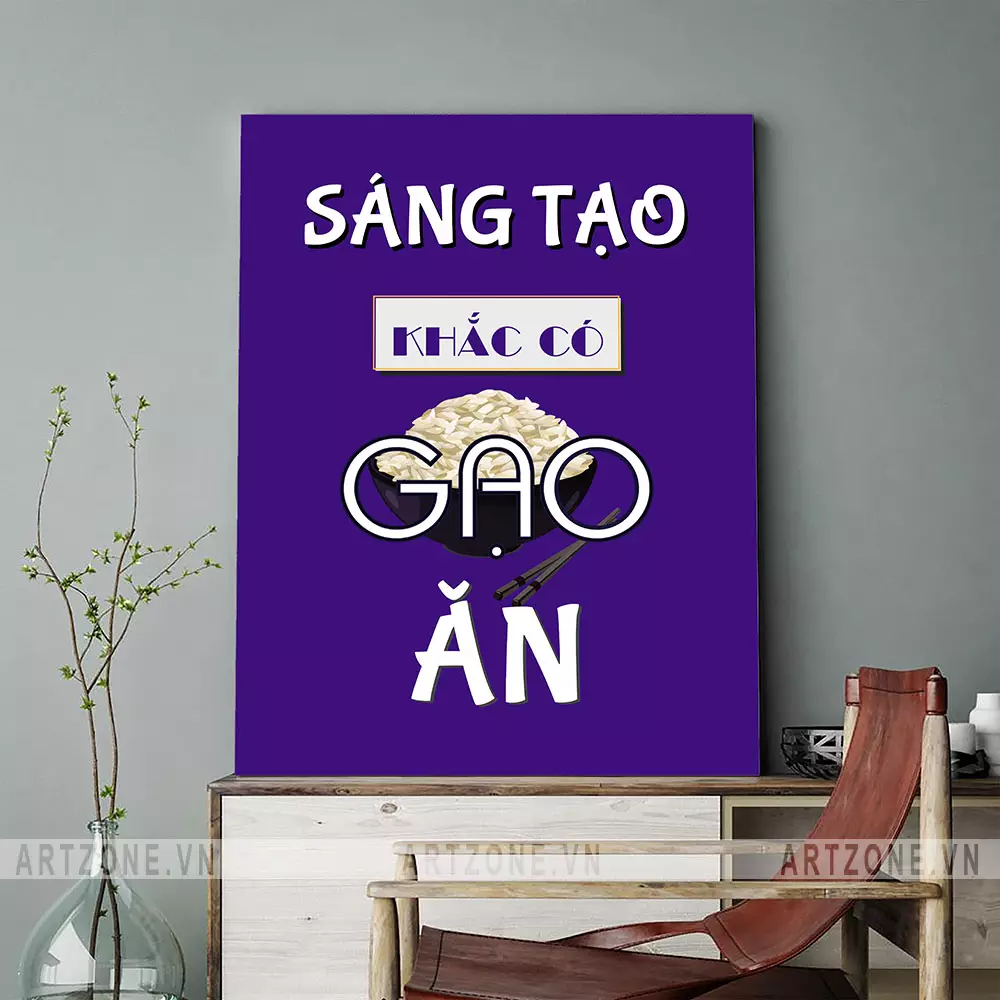 Tranh văn phòng Sáng tạo khắc có gạo ăn AZ1-0415
