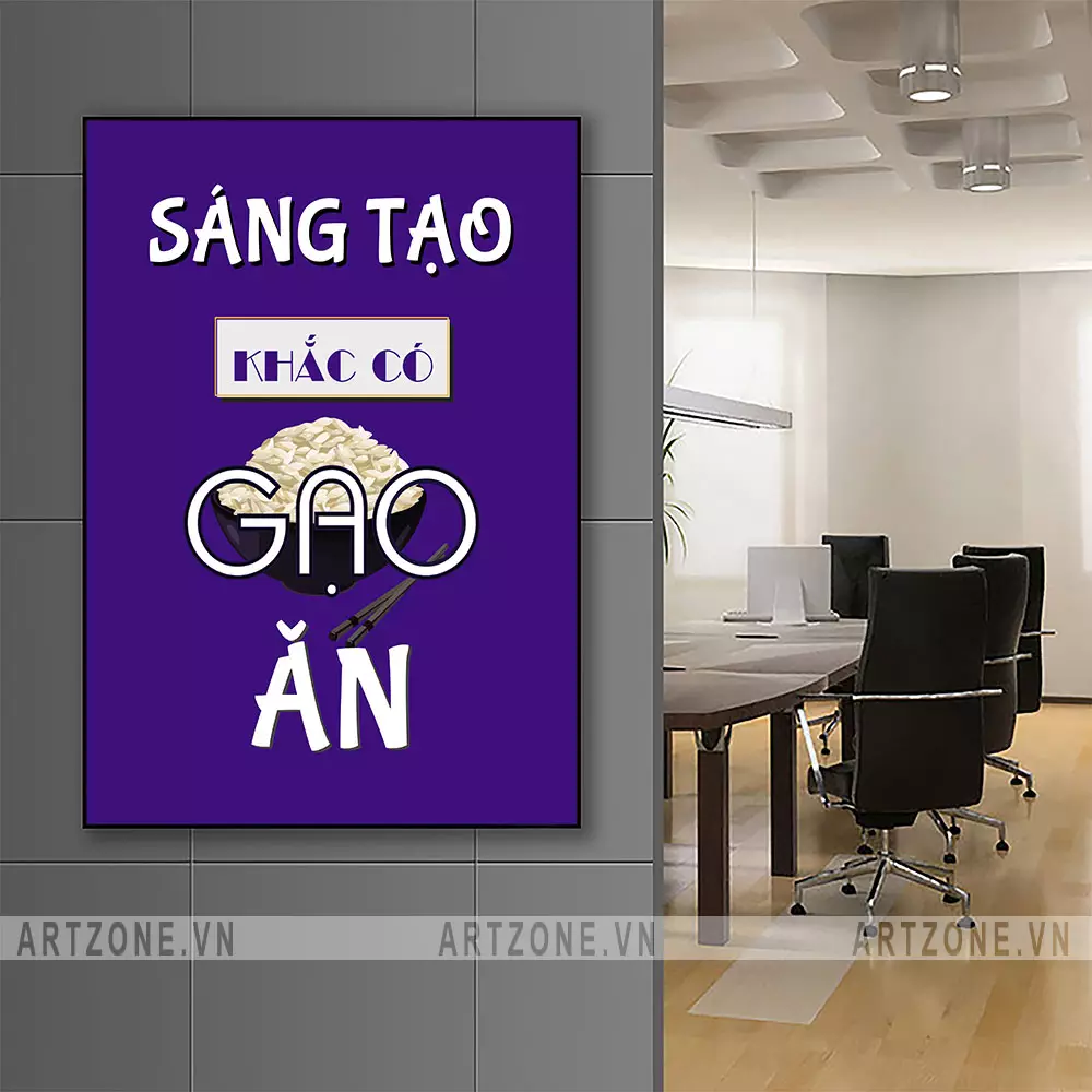 Chi tiết tranh văn phòng Sáng tạo khắc có gạo ăn AZ1-0415