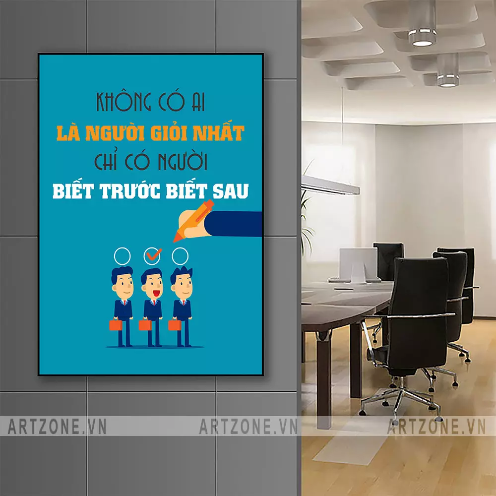 Tranh treo tường văn phòng khung nhôm composite decal AZ1-0517
