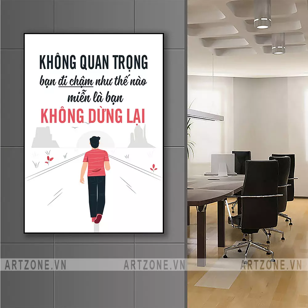 Không gian làm việc sáng tạo với tranh treo tường