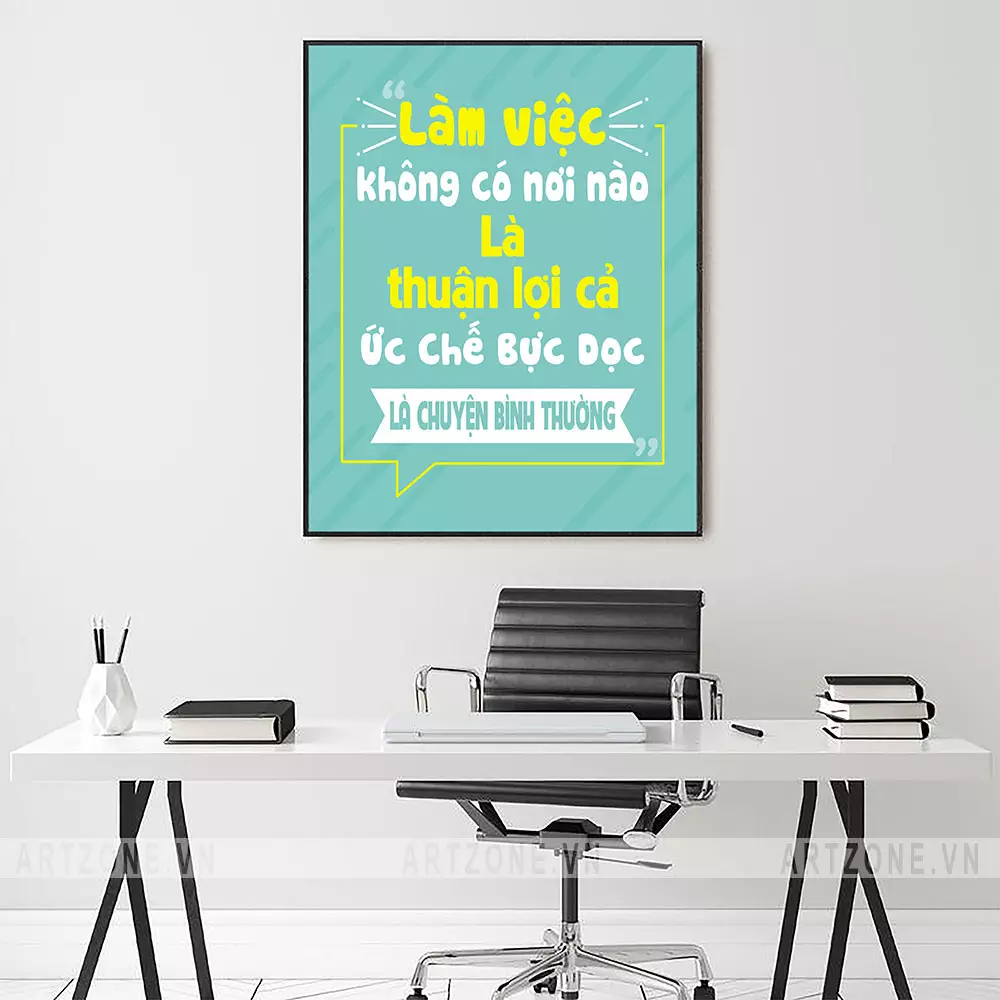Tranh văn phòng khung nhôm composite chất liệu decal AZ1-0316 series