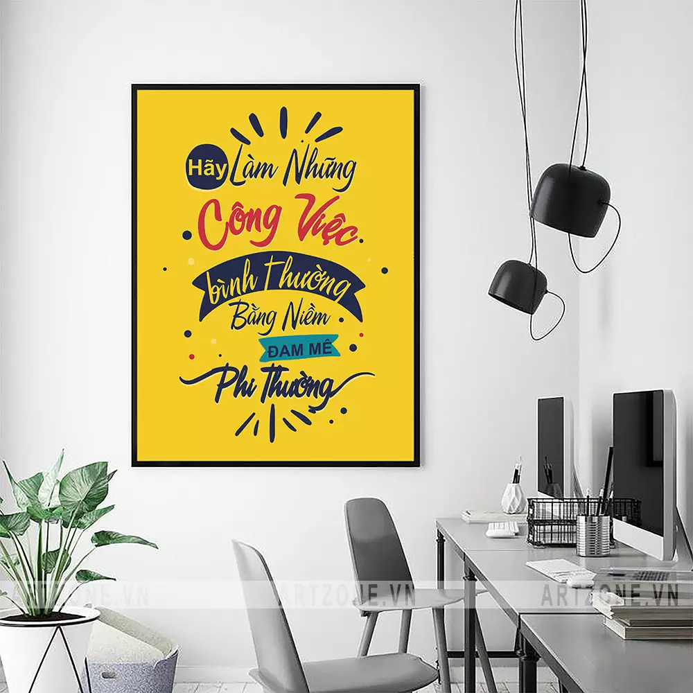 Ứng dụng tranh slogan trong nhiều không gian làm việc