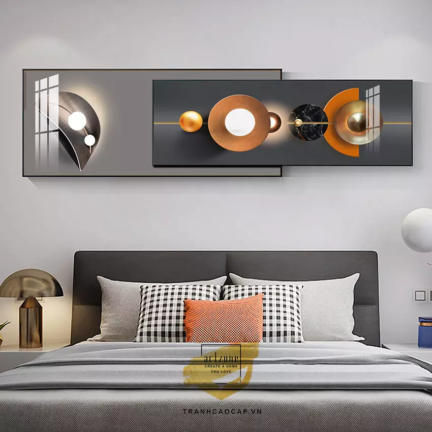 Tranh Mica AZ2-0005 - bộ 2 bức trang trí phòng ngủ