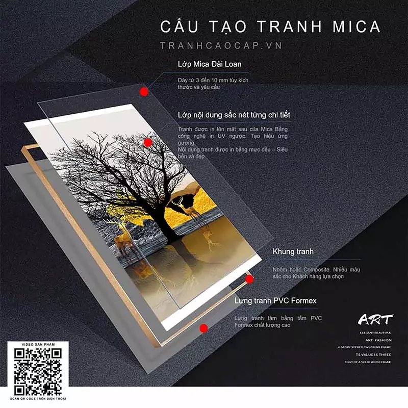 Tranh treo tường Mica phòng khách