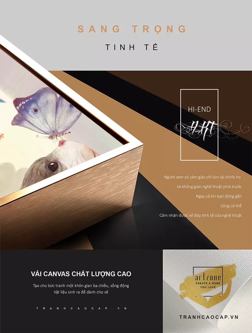 Không gian phòng ngủ đẹp và thư giãn với tranh Mica
