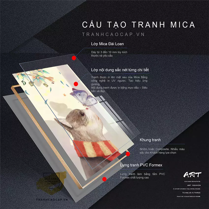 Không gian phòng ngủ sang trọng với tranh Mica AZ1-1674 Series