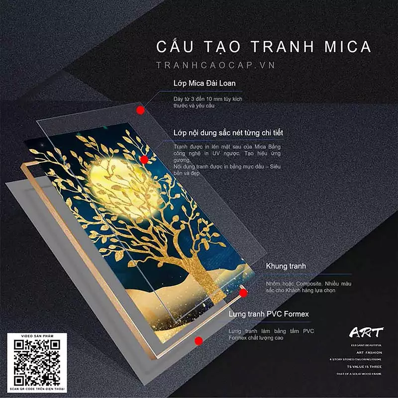 Tranh Mica AZ3-0160 Bộ 4