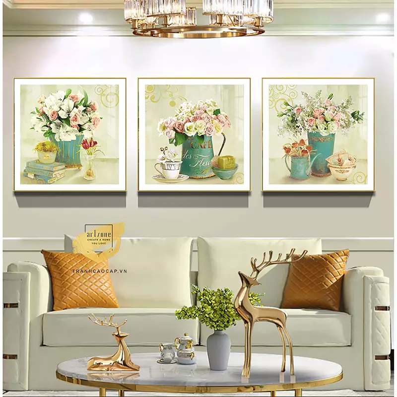 Chi tiết bức tranh Mica tại phòng khách