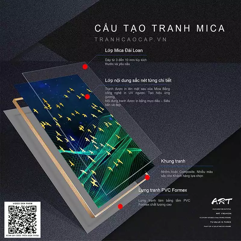 Chất liệu Mica bền bỉ và sắc nét
