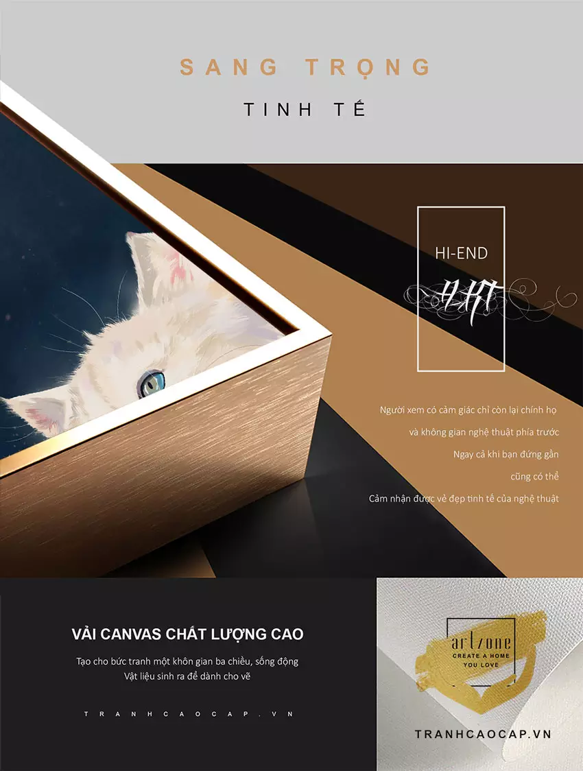 Tranh treo phòng ngủ sang trọng