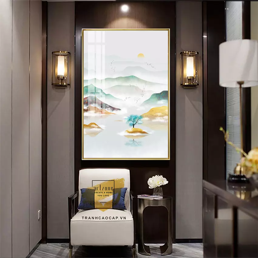 Kết hợp tranh với ánh sáng và màu sắc trong phòng ngủ Kết hợp tranh với ánh sáng và màu sắc trong phòng ngủ