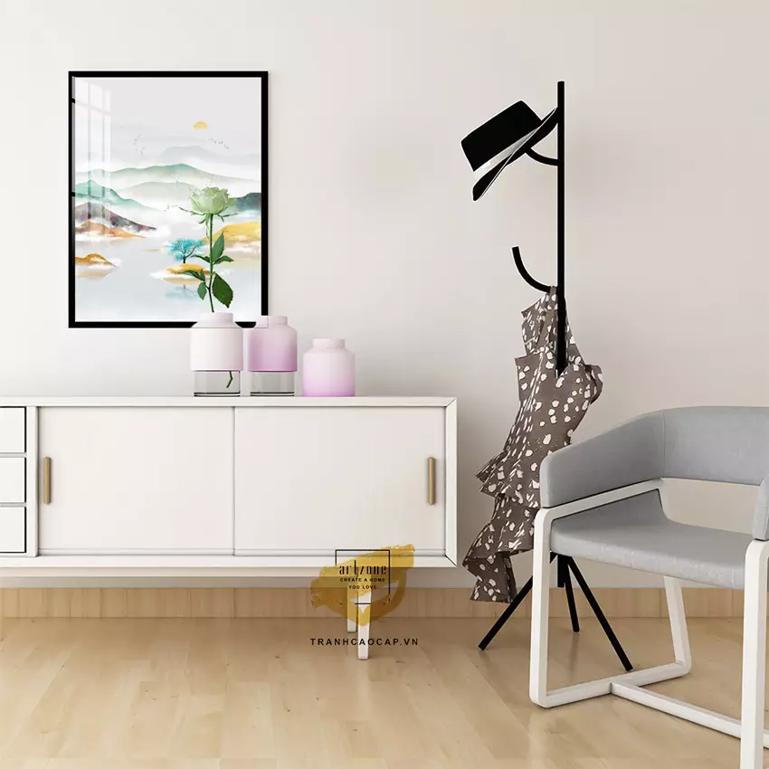 Bức tranh kết hợp hài hòa với không gian phòng ngủ Bức tranh kết hợp hài hòa với không gian phòng ngủ
