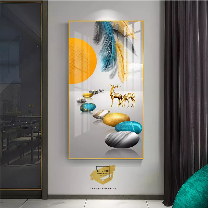 Tranh Mica Đàn Hươu Trừu Tượng AZ1-2064
