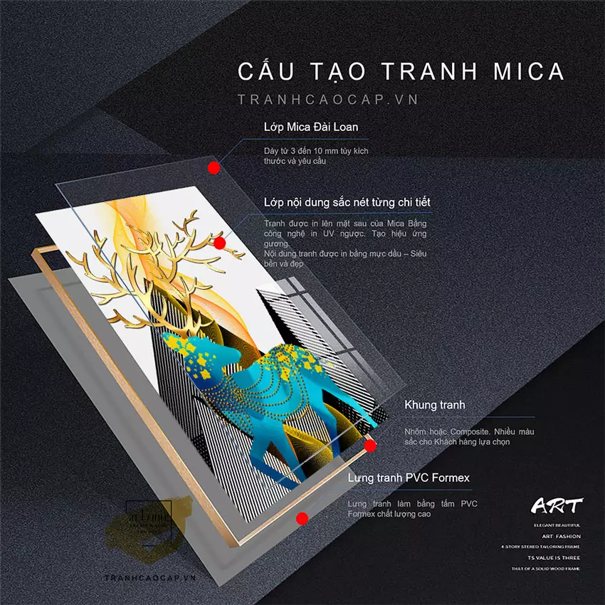 Tranh treo phòng ngủ Bóng gương tinh tế AZ1-1713-MICA
