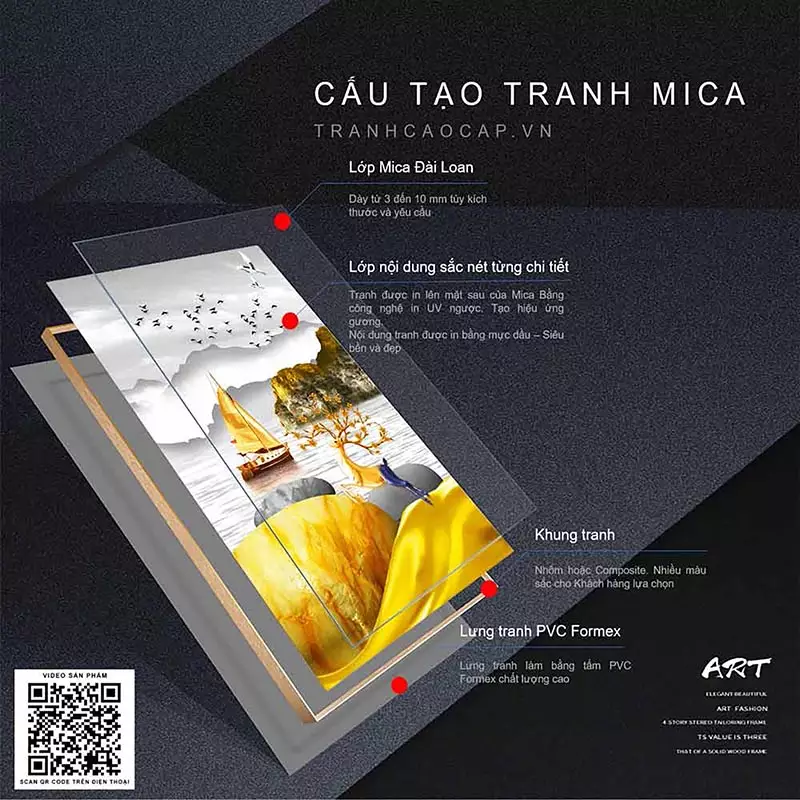 Chi tiết bức tranh Bóng gương trừu tượng