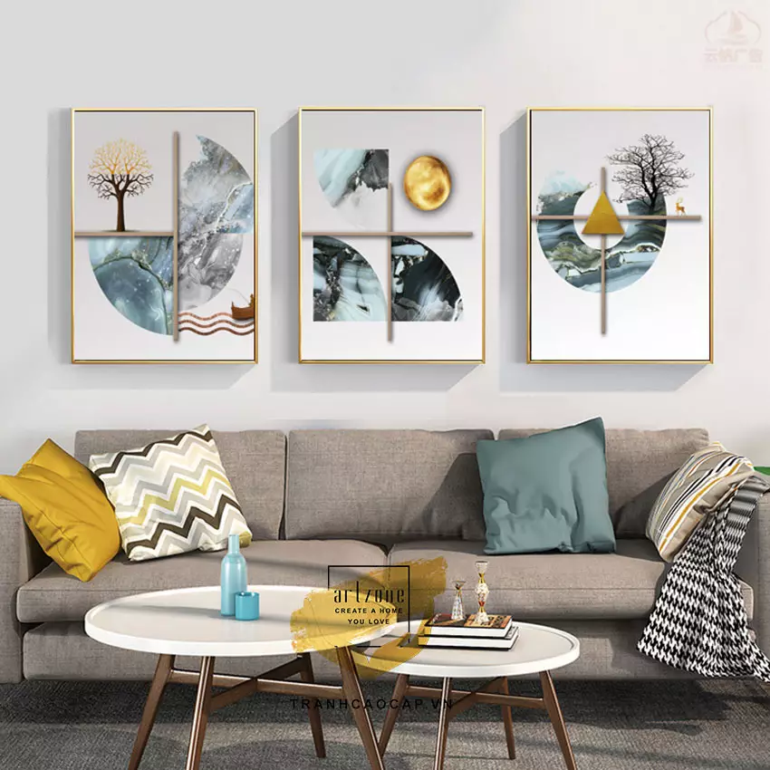 Tranh Mica Bóng Gương Trừu Tượng AZ3-1305 treo phòng khách