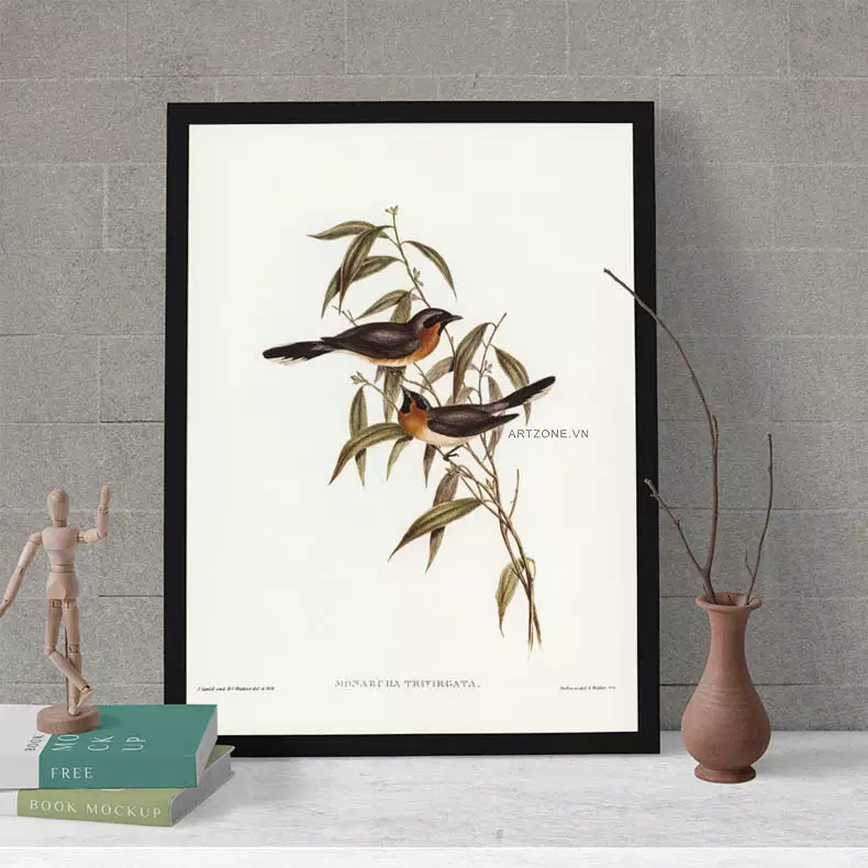 Tranh chim Fronted Flycatcher - Lựa chọn hoàn hảo cho không gian sống