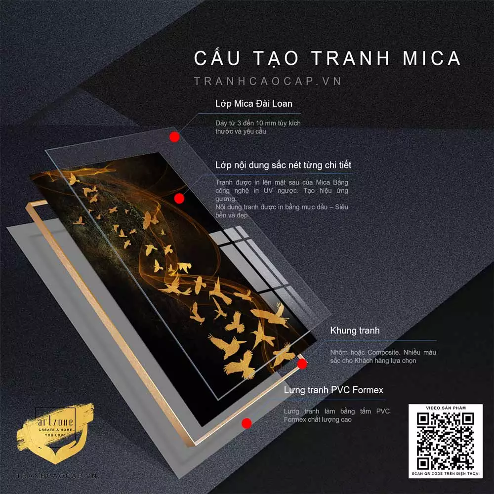 Bức tranh Chim di cư hoàng kim bay giữa ngàn hà