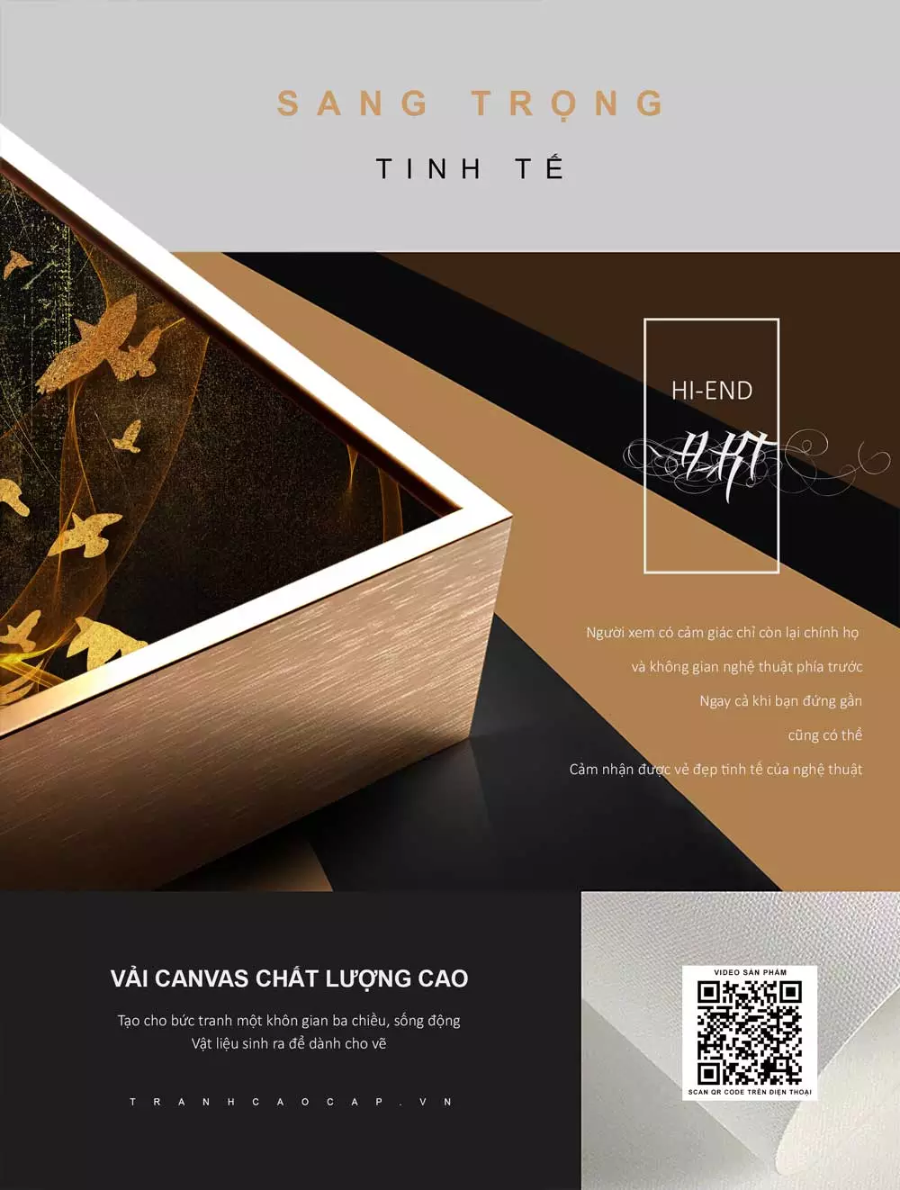Chi tiết đàn chim hoàng kim trong bức tranh