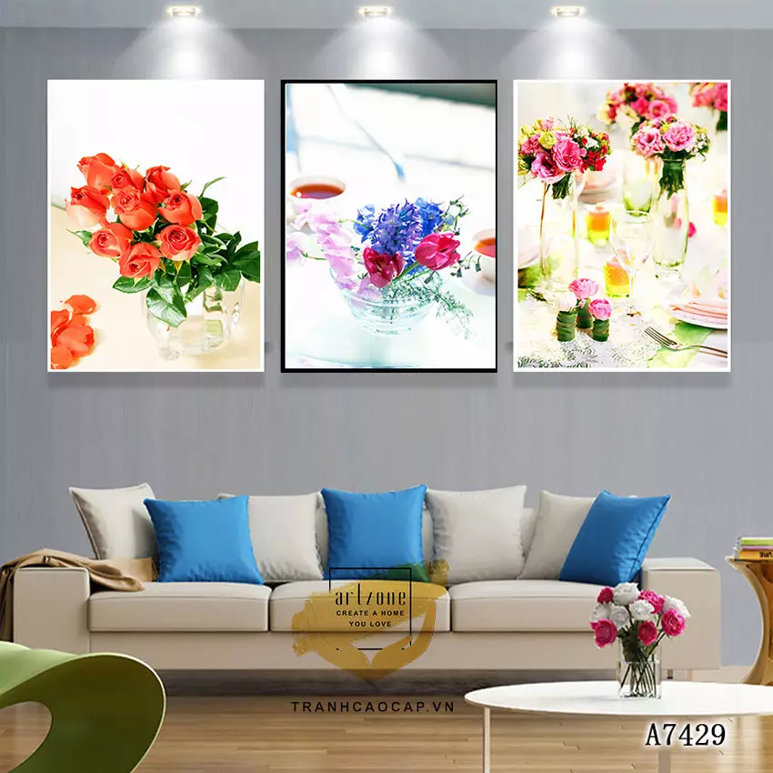 Bức tranh AZ3-0686 với hình ảnh hoa rực rỡ