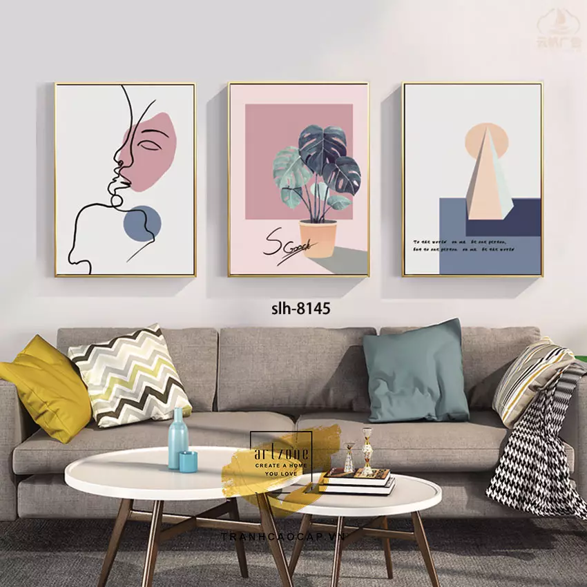 Tranh AZ3-0718 với hoa lá sống động