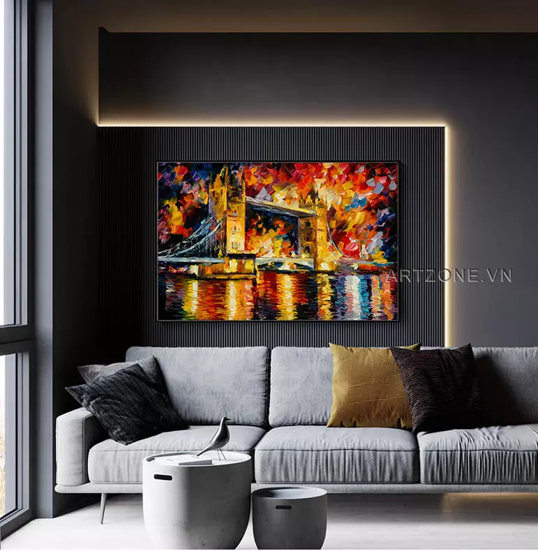 Chất liệu cao cấp của tranh Cầu London