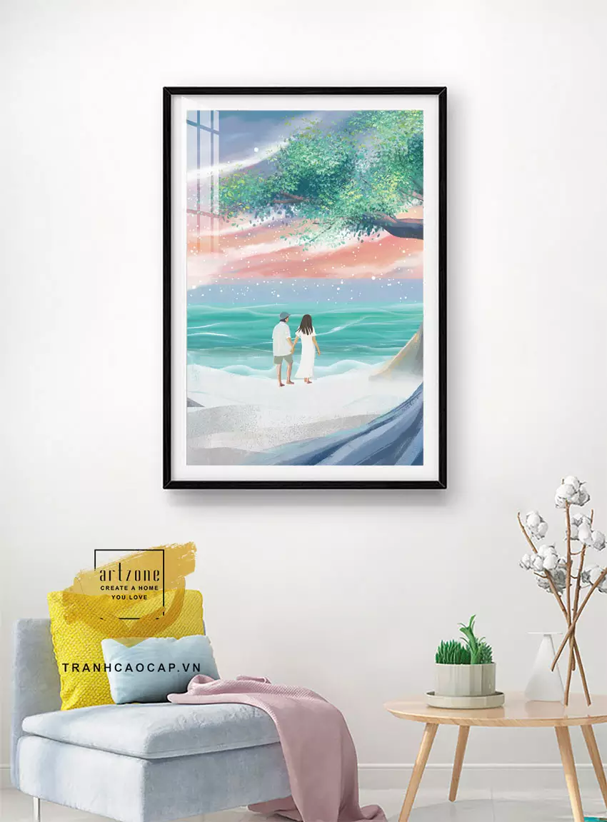 Tranh Chì Bì Sáng Trọng với khung tranh nhôm sang trọng