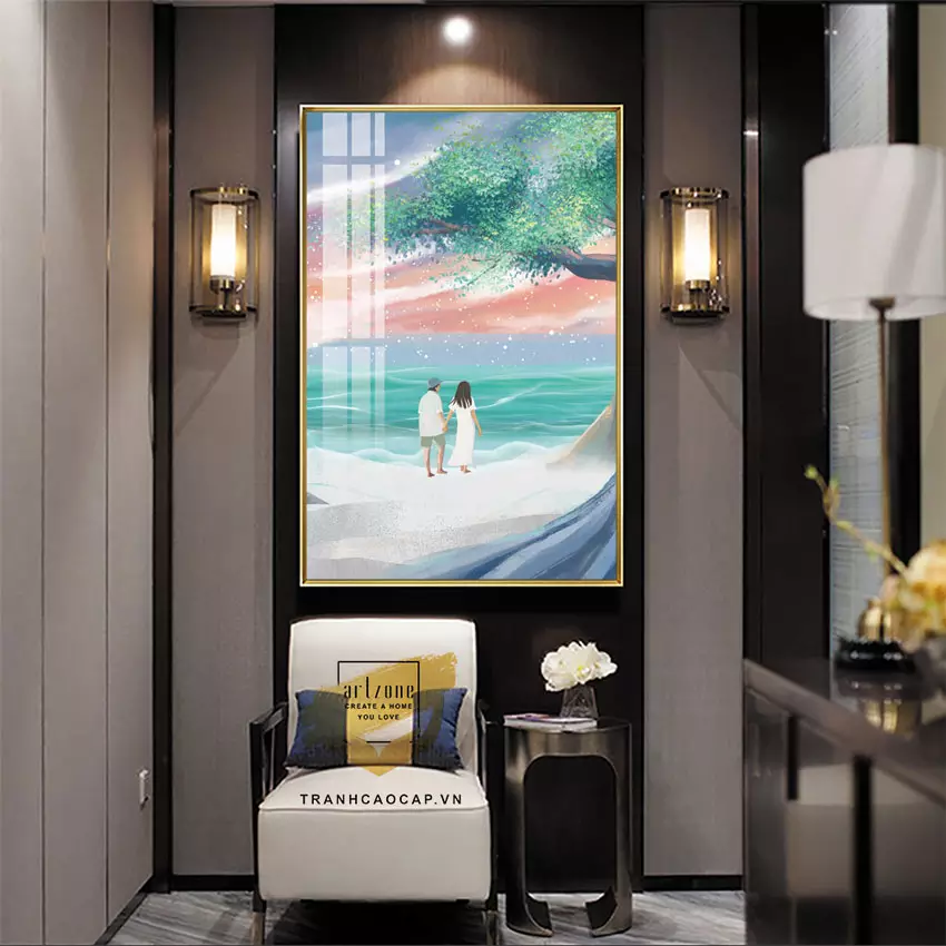 Bố cục treo tranh Chì Bì Sáng Trọng hợp lý
