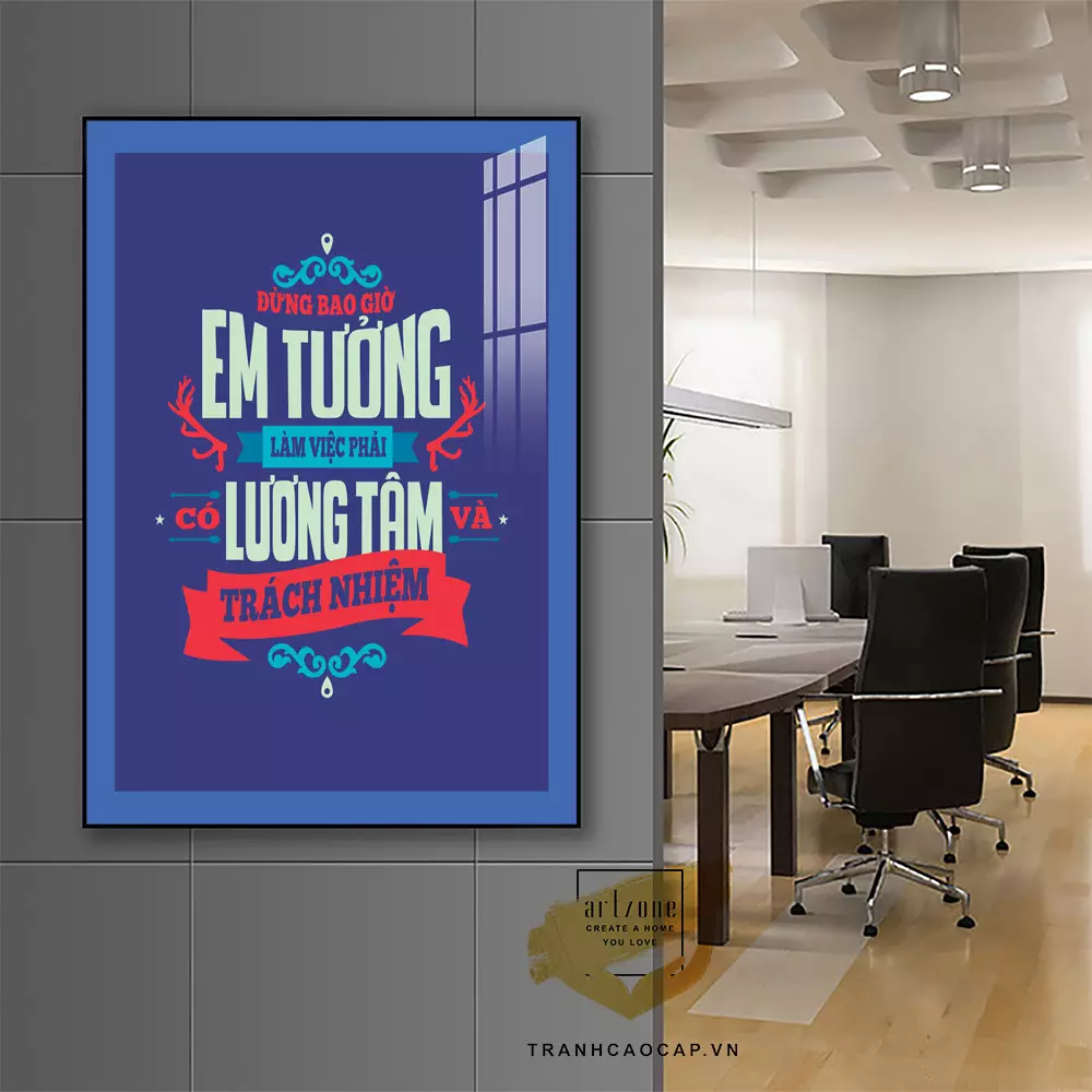Bố cục tranh hài hòa, cân đối Cách treo tranh văn phòng đẹp