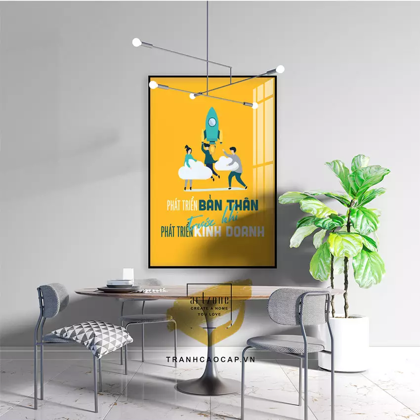 Vị trí treo tranh hợp lý tạo hiệu ứng thẩm mỹ tốt