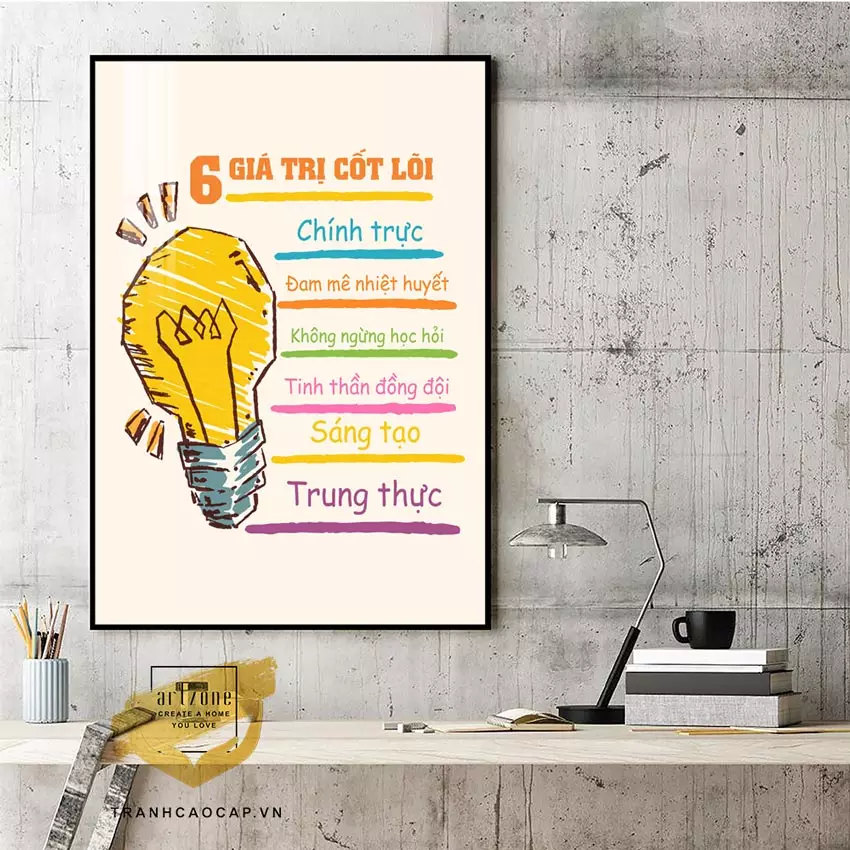 Tranh slogan mica tạo động lực làm việc