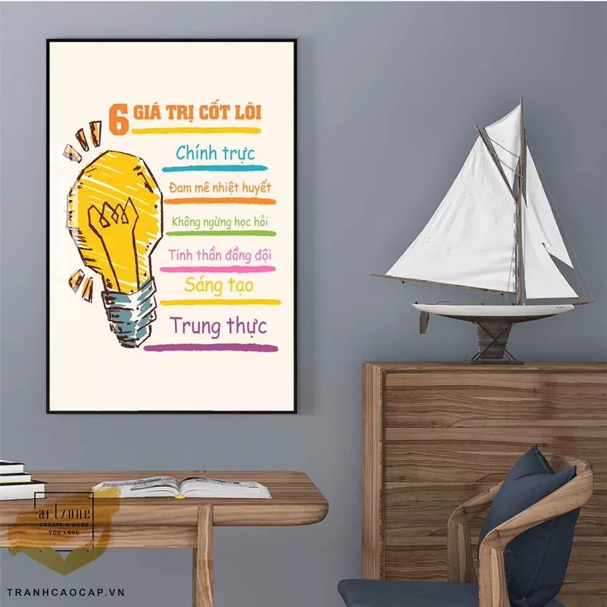 Tranh mica slogan phù hợp với nhiều phong cách văn phòng