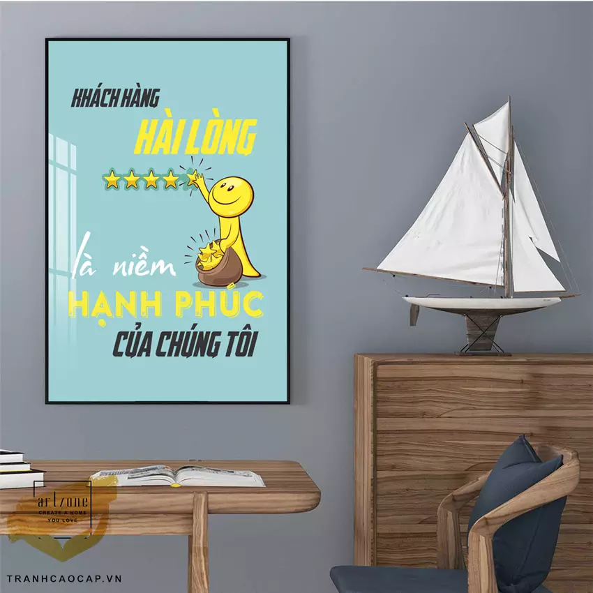 Tranh động lực văn phòng với chi tiết thiên nhiên