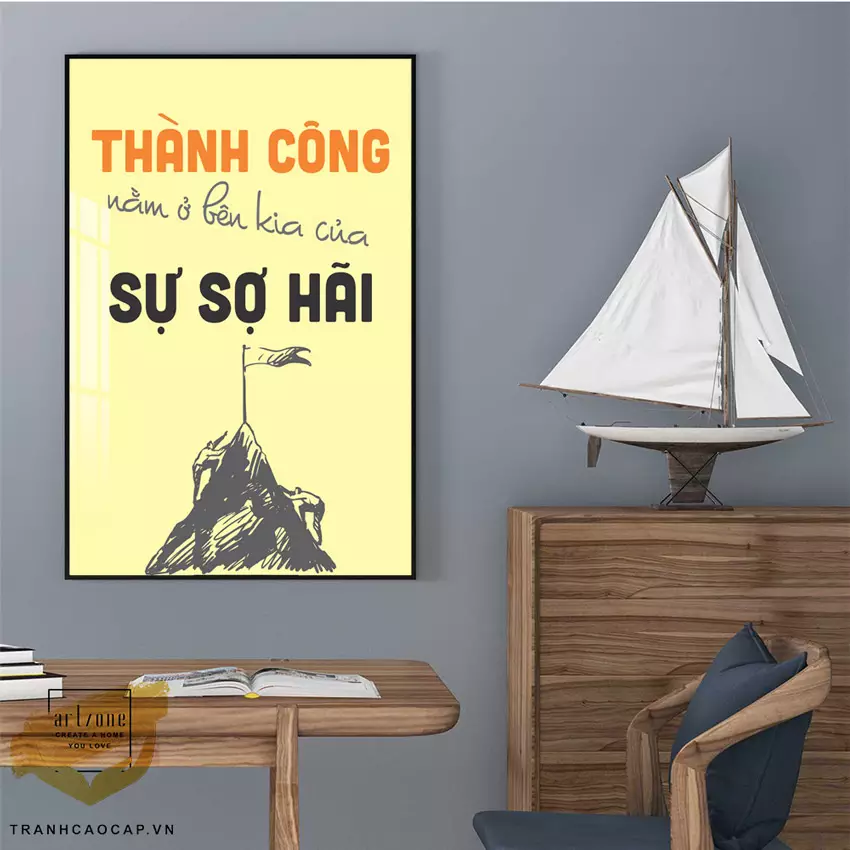 Tranh mica động lực treo văn phòng tạo tinh thần làm việc nhóm