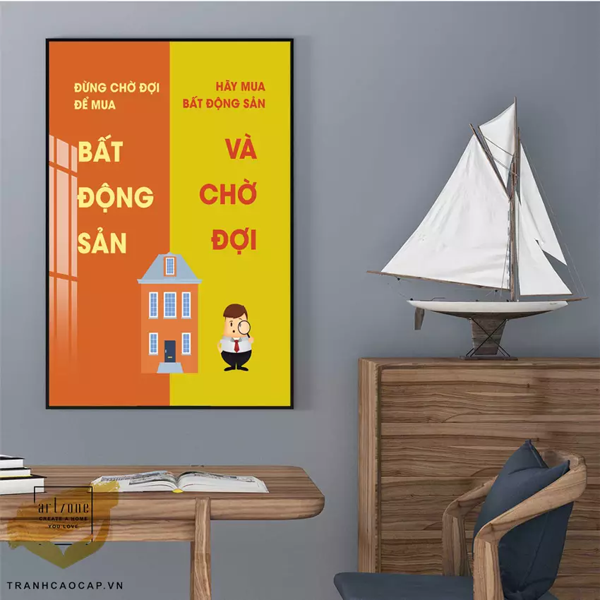 Cách treo tranh Mica văn phòng đúng cách