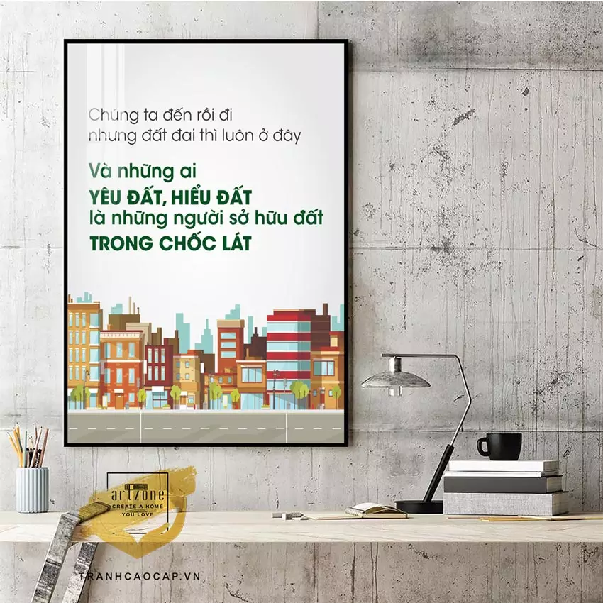 Chi tiết tranh mica slogan văn phòng AZ1-1265