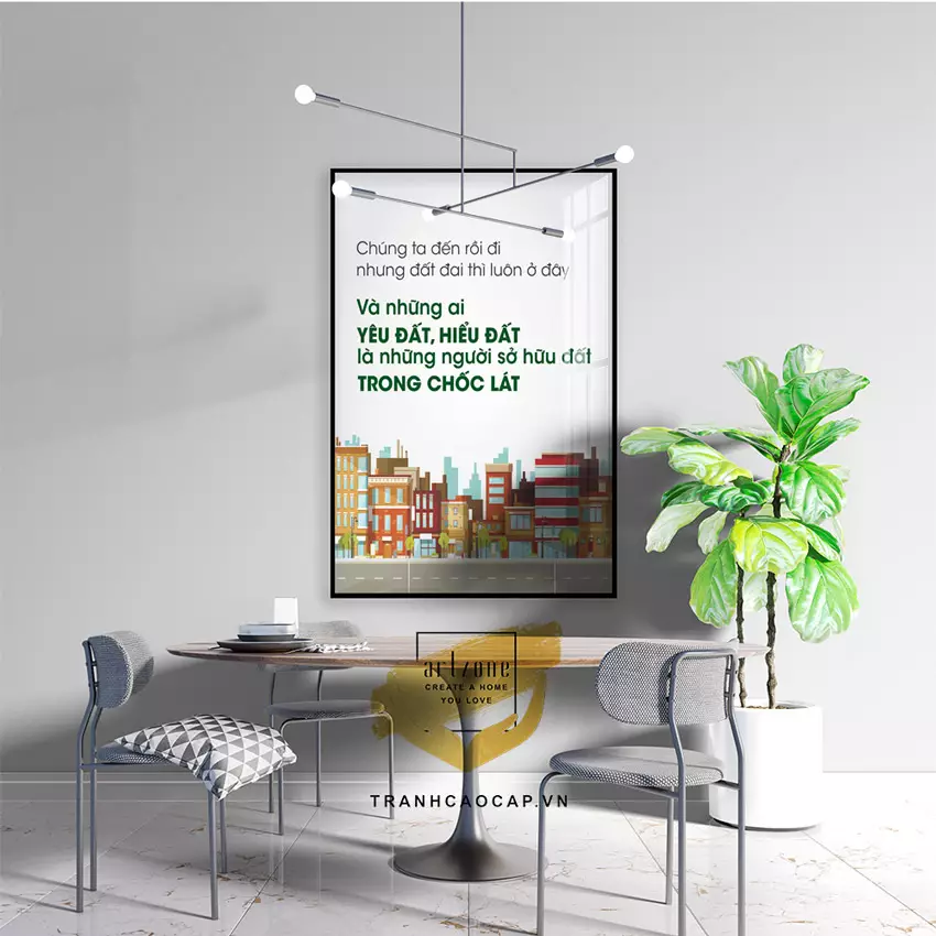 Cách treo tranh slogan mica đúng cách trong văn phòng