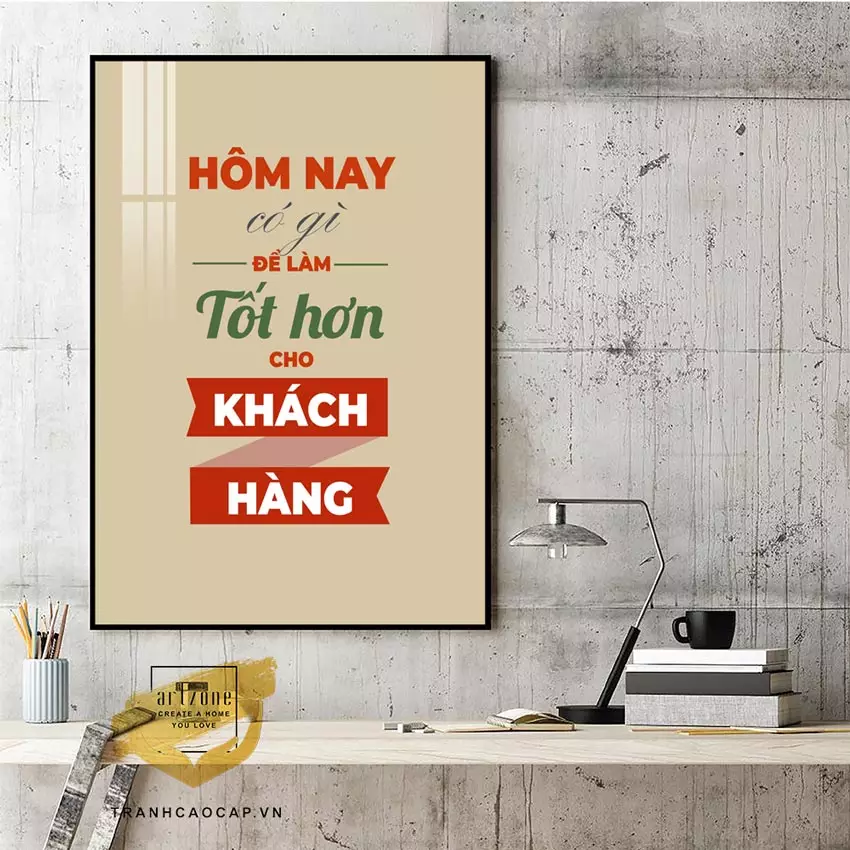 Tranh Mica slogan tạo động lực làm việc