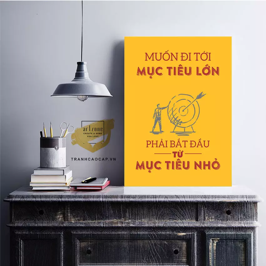 Tranh slogan treo tường chất liệu Mica