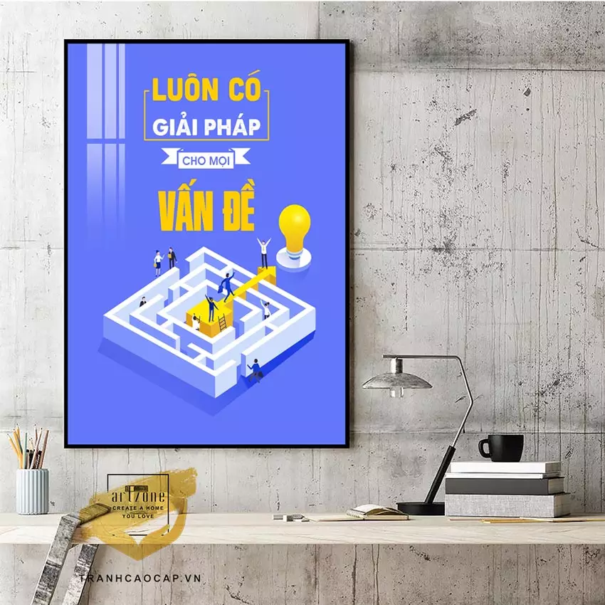Tranh động lực treo tường với khung nhôm sang trọng