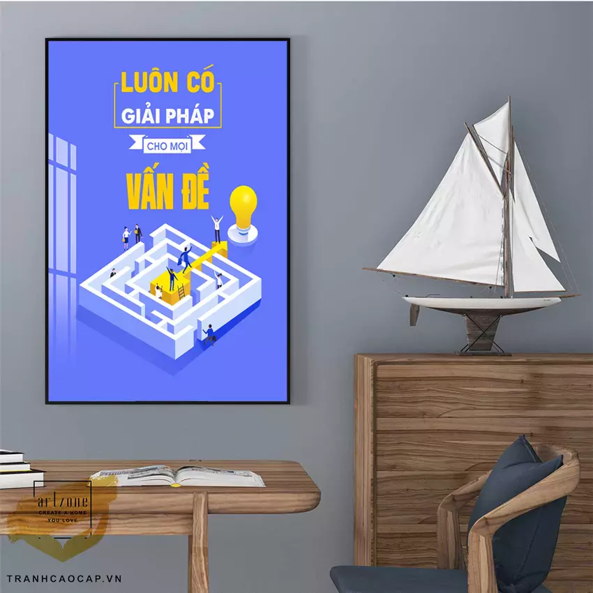 Tranh động lực treo tường tạo điểm nhấn cho văn phòng hiện đại