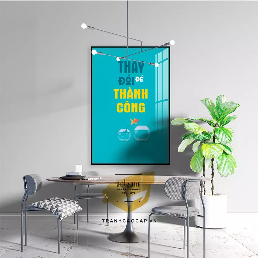 Tranh động lực lửa đẹp trong không gian văn phòng